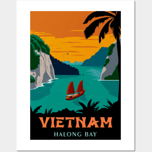 Halong Bay Vietnam Travel and Tourism Advertising Print Posters and Art